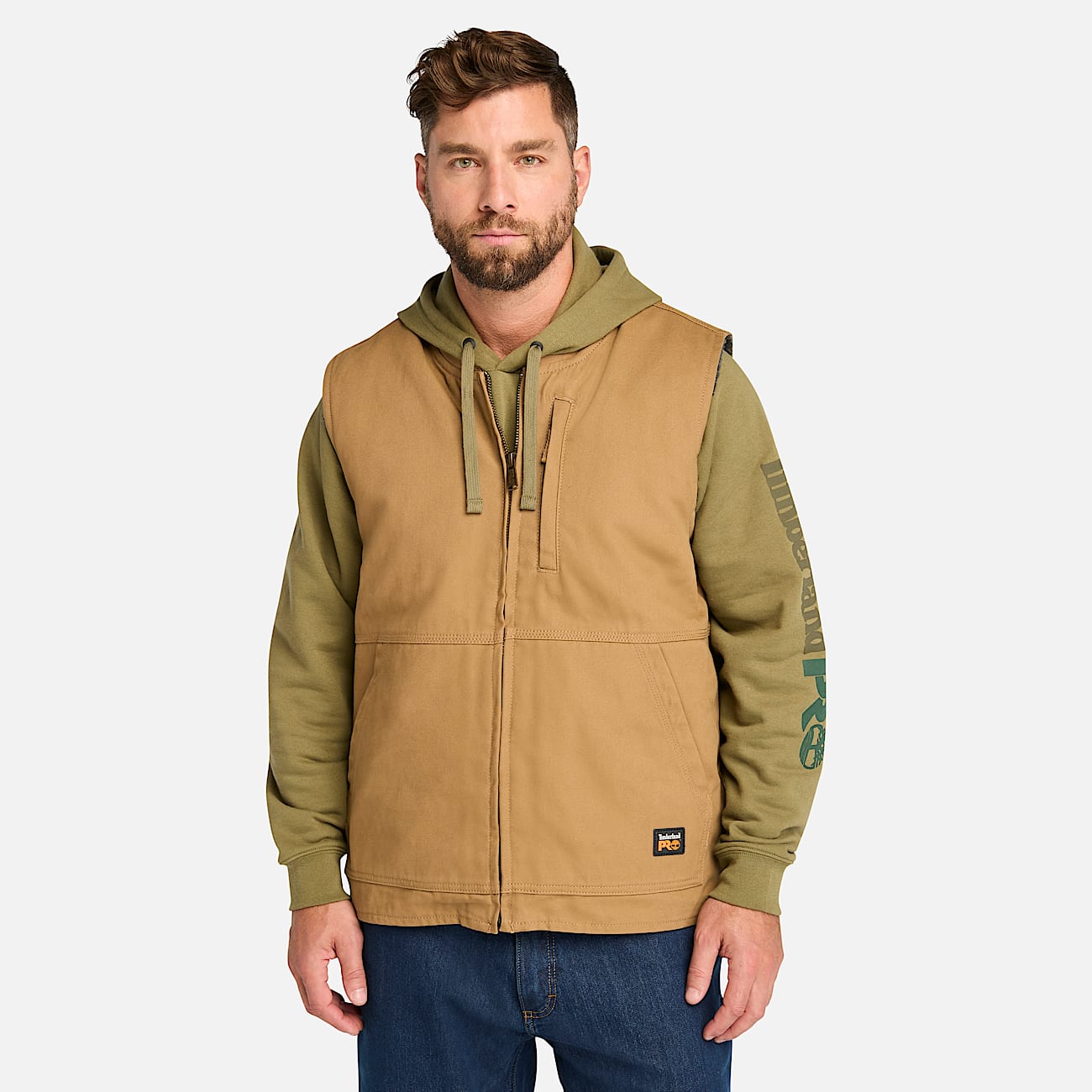 Veste en toile double Timberland PRO Gritman pour hommes TBL Dark Wheat HERO