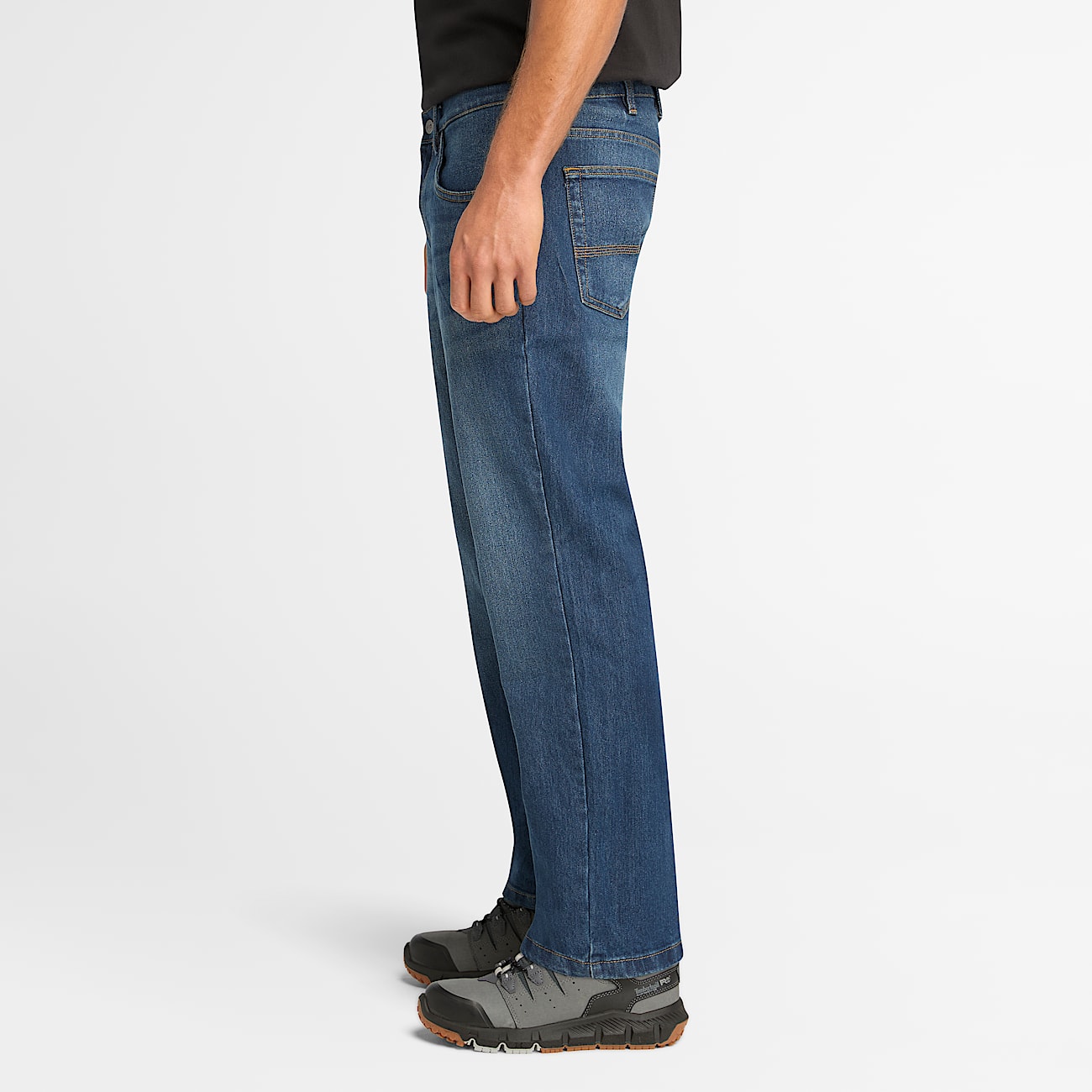 Mens Timberland PRO Ballast Flex Denim Work Jeans TBL Dark Wash with Sanding ALT8