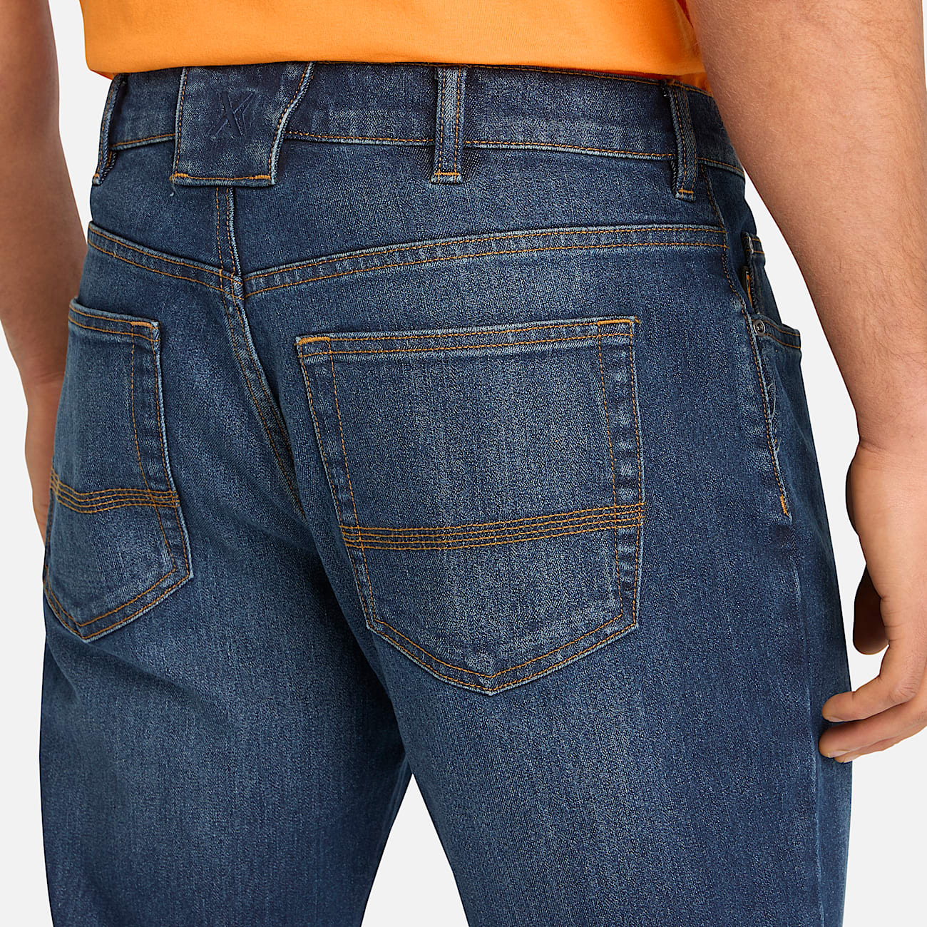 Mens Timberland PRO Ballast Athletic Fit Flex Denim Jeans TBL Dark Wash with Sanding ALT2