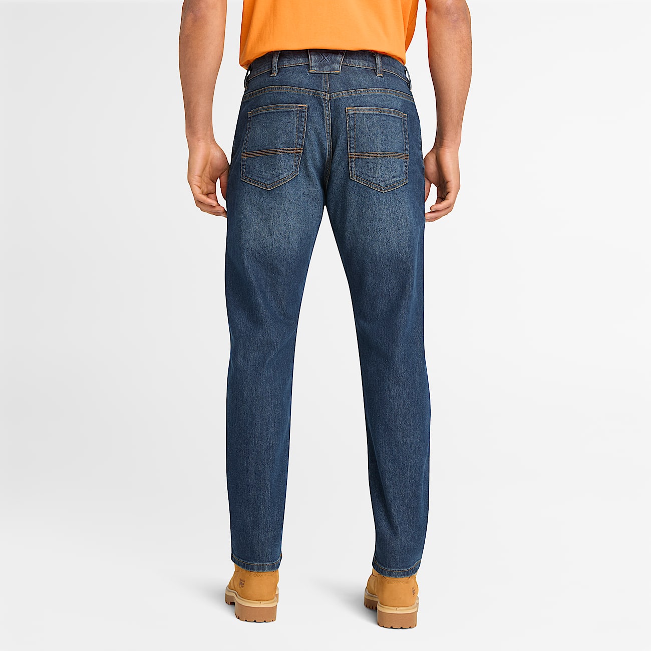 Mens Timberland PRO Ballast Athletic Fit Flex Denim Jeans TBL Dark Wash with Sanding ALT9