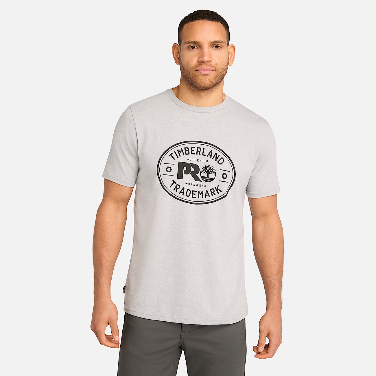 Mens Timberland PRO Trademark TShirt TBL Medium Grey Heather HERO