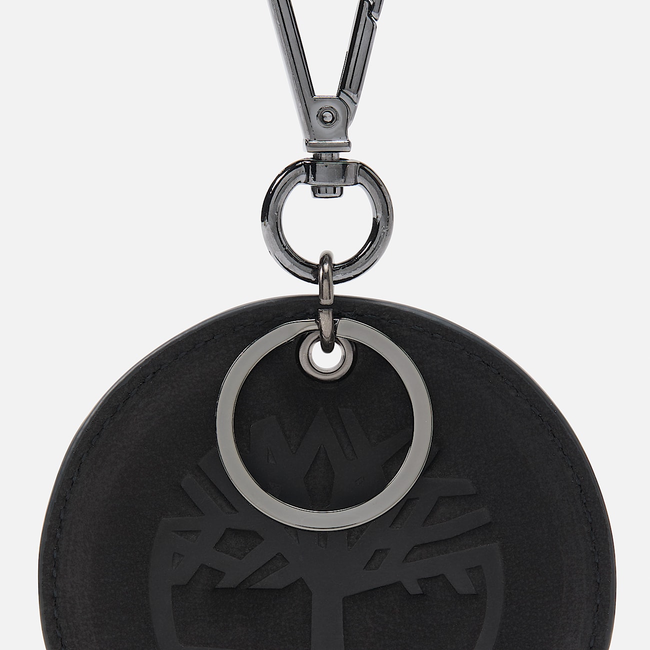 Round 2Sided Leather Key Ring TBL Jet Black ALT2