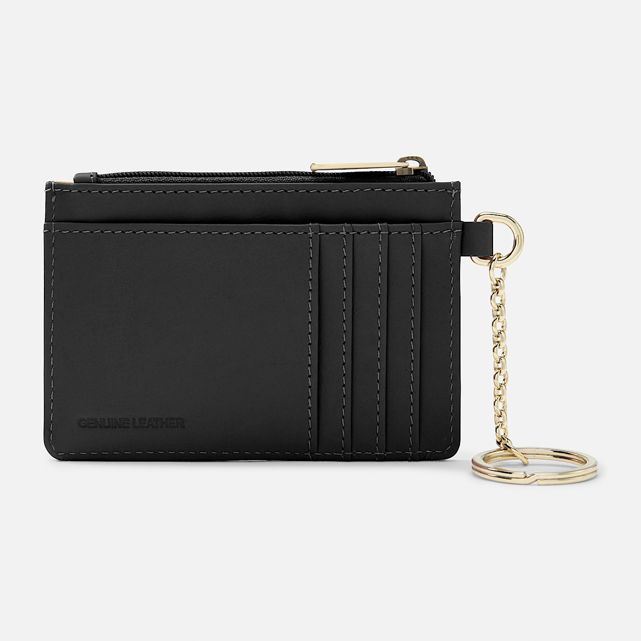 Leather Card Case Keyring TBL Black ALT1