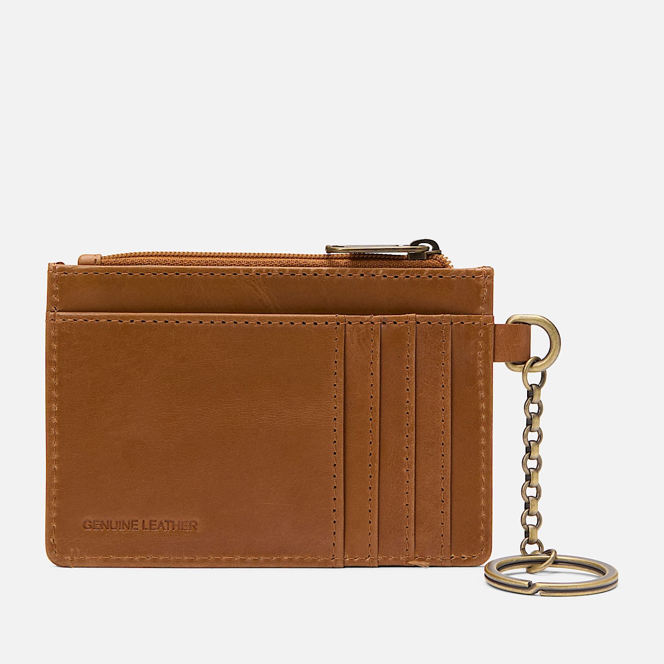 Leather Card Case Keyring TBL Cognac ALT1