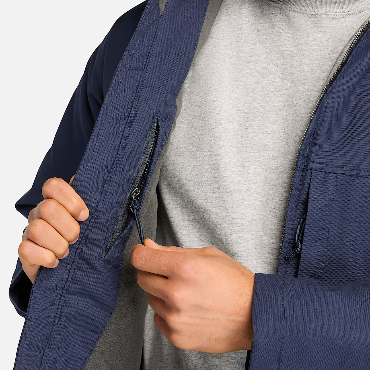 Mens Timberland PRO GritFlex Canvas Hooded Jacket TBL Navy ALT3