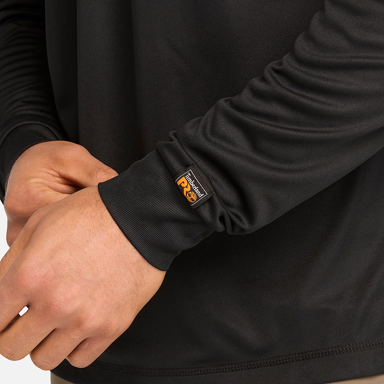 Mens Timberland PRO Wicking Good Long Sleeve Polo TBL Black ALT2