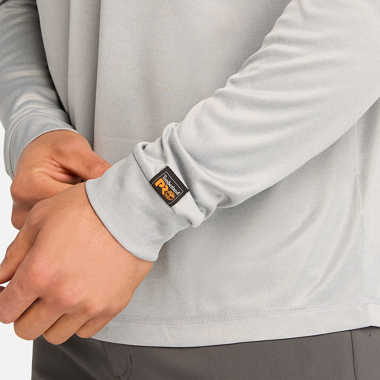 Mens Timberland PRO Wicking Good Long Sleeve Polo TBL Medium Grey Heather ALT2