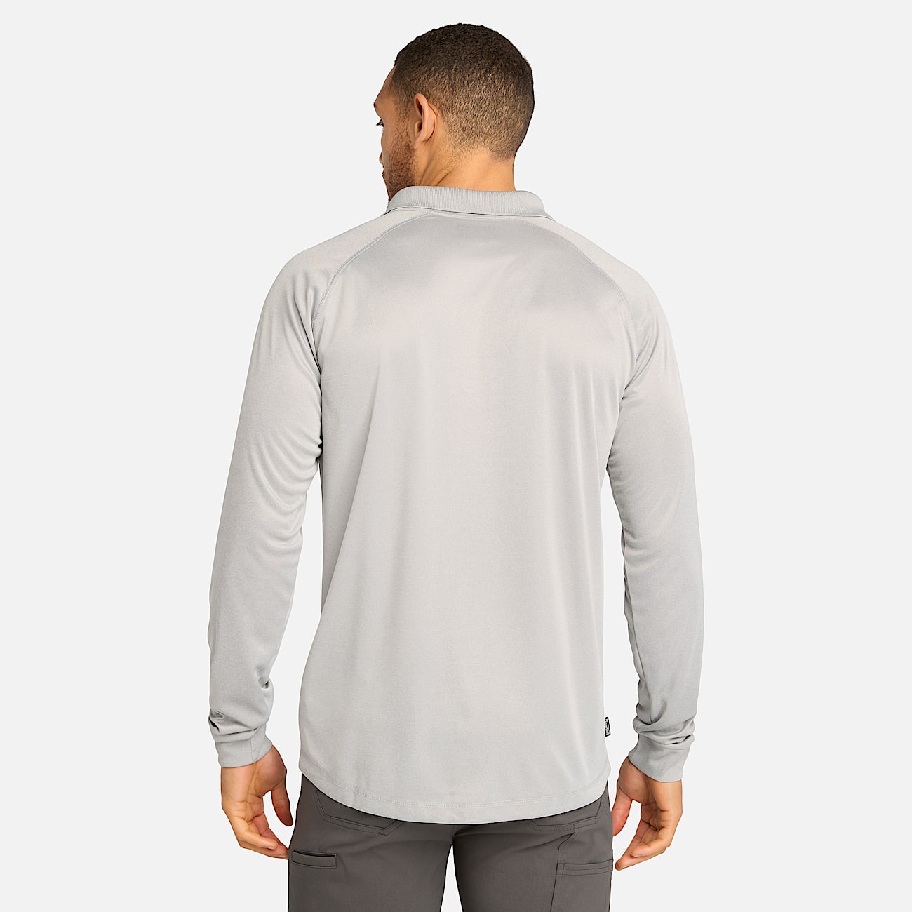 Mens Timberland PRO Wicking Good Long Sleeve Polo TBL Medium Grey Heather ALT9