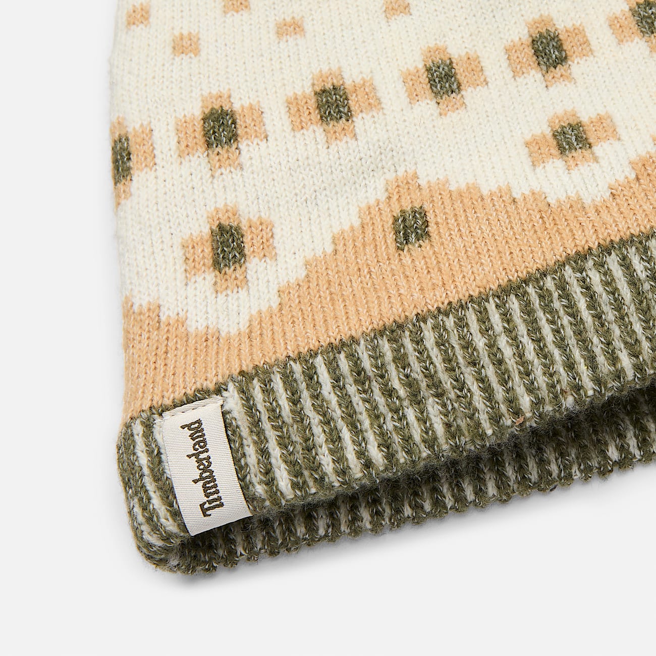 Gorro Fair Isle con pompn para mujer TBL Beige claro ALT1