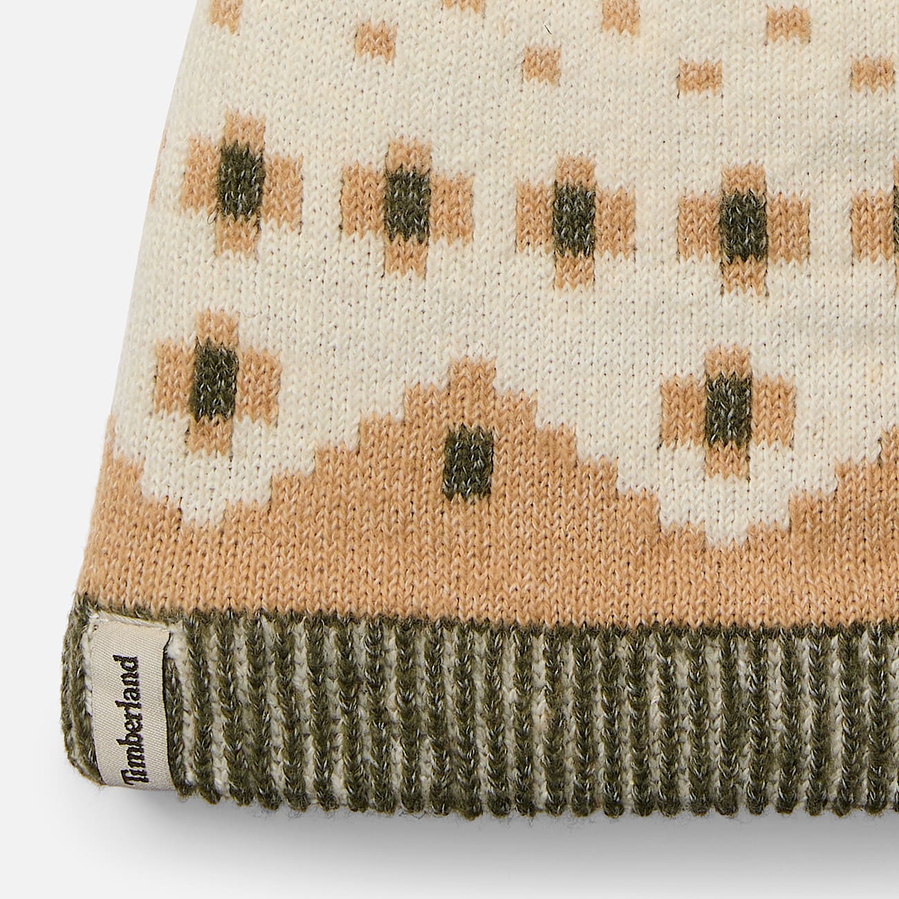 Gorro Fair Isle con pompn para mujer TBL Beige claro ALT2