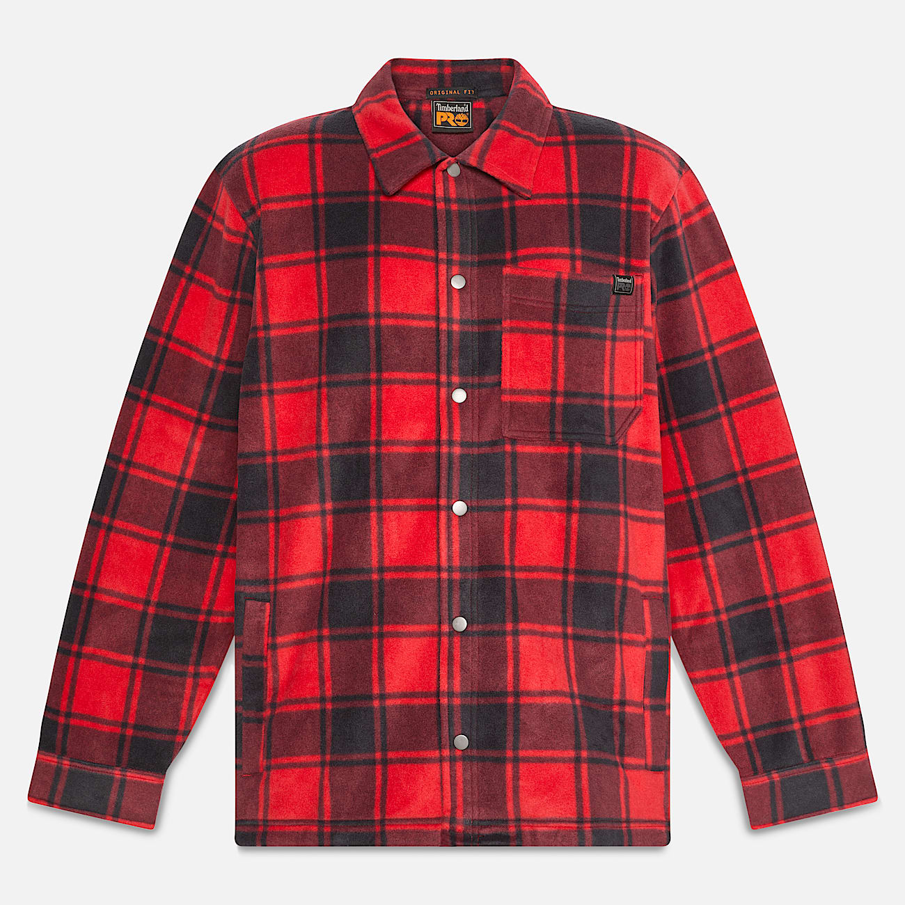 Mens Timberland PRO Gritman Check Heavyweight Fleece Shirt TBL Chili Pepper Tartan ALT10