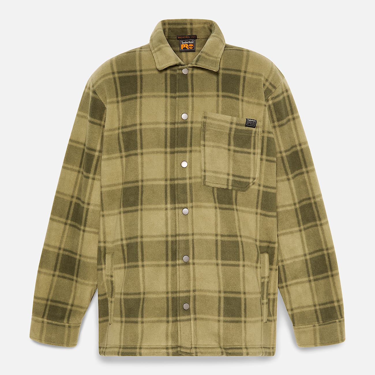 Mens Timberland PRO Gritman Check Heavyweight Fleece Shirt TBL Burnt Olive Tartan ALT10