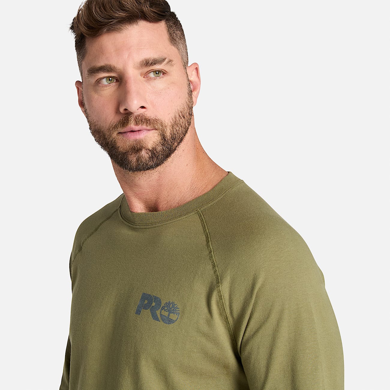 Mens Timberland PRO Core Reflective Logo LongSleeve TShirt TBL Burnt Olive ALT2