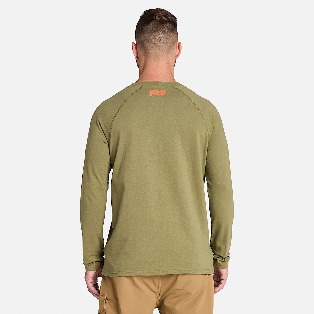 Mens Timberland PRO Core Reflective Logo LongSleeve TShirt TBL Burnt Olive ALT9