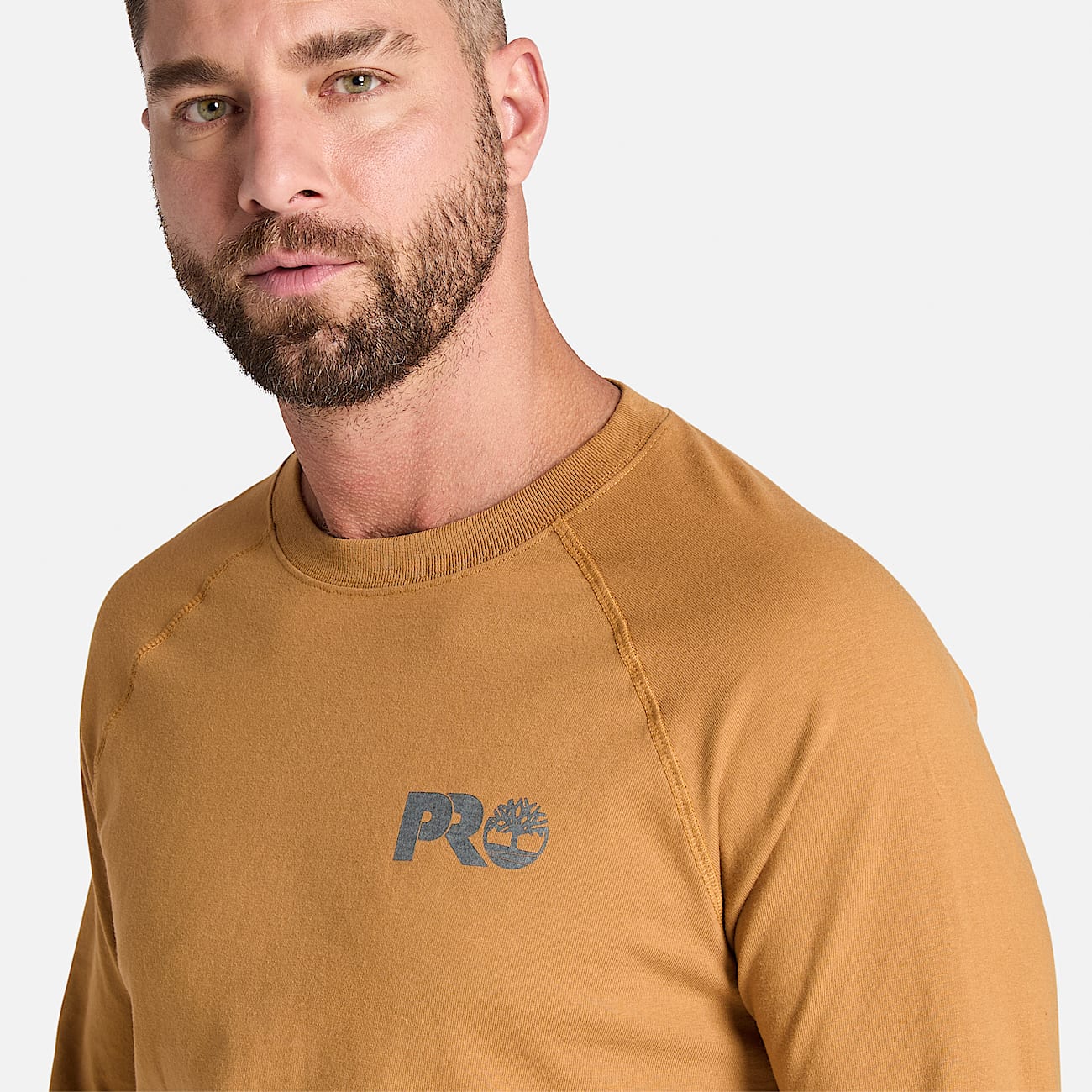 Mens Timberland PRO Core Reflective Logo LongSleeve TShirt TBL Wheat Boot ALT2