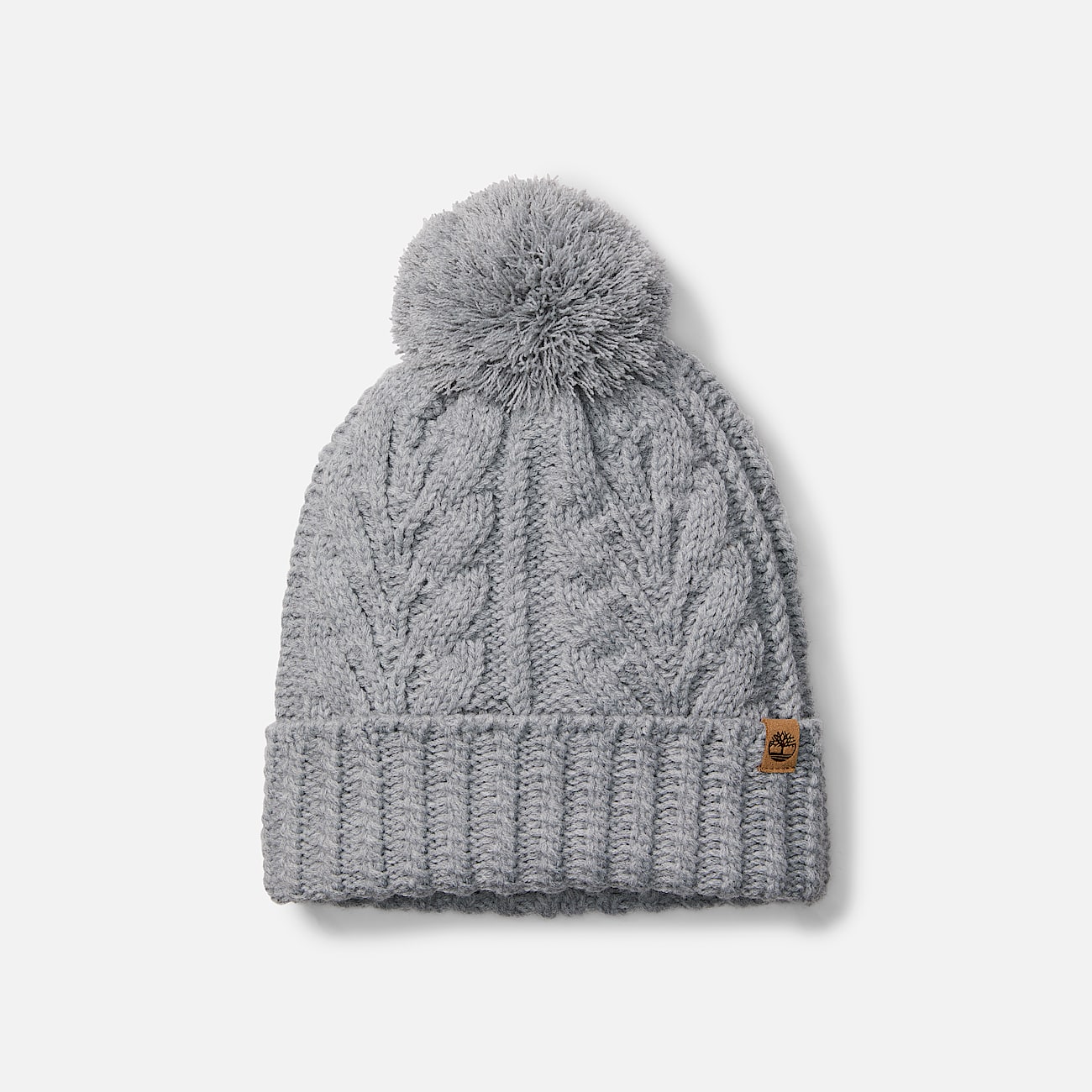 Womens Cable Beanie with Pom TBL Grey Heather HERO