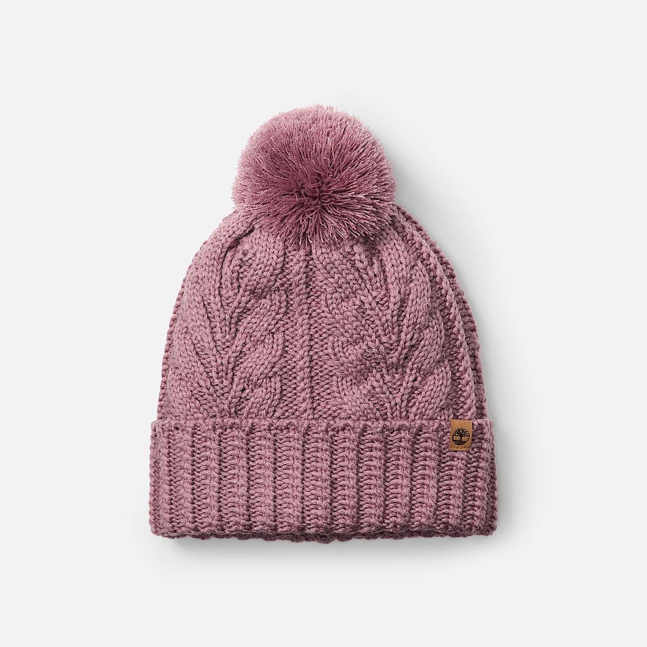 Tuque en tricot torsadé avec pompon - 1