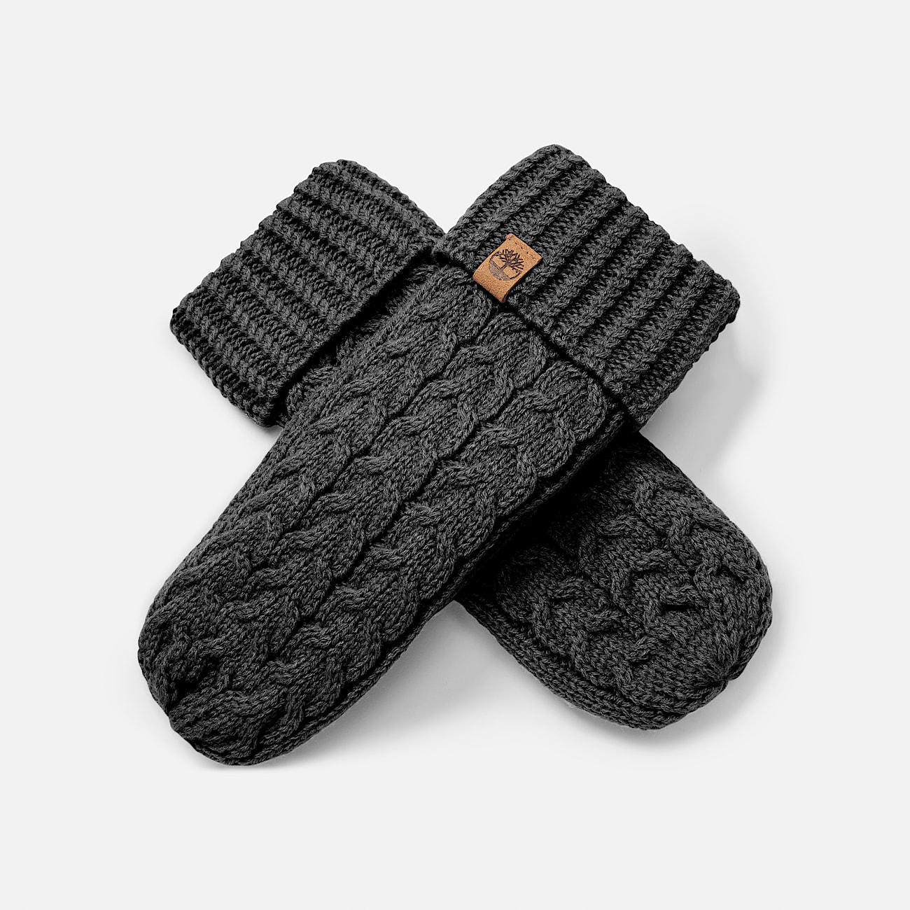 Mitones de punto trenzado para mujer TBL Negro ALT1