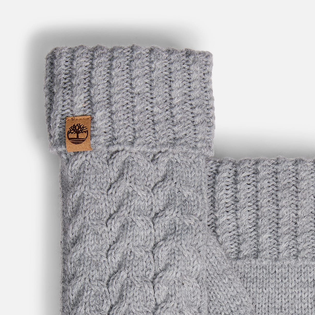 Cable Mitten TBL Grey Heather ALT2