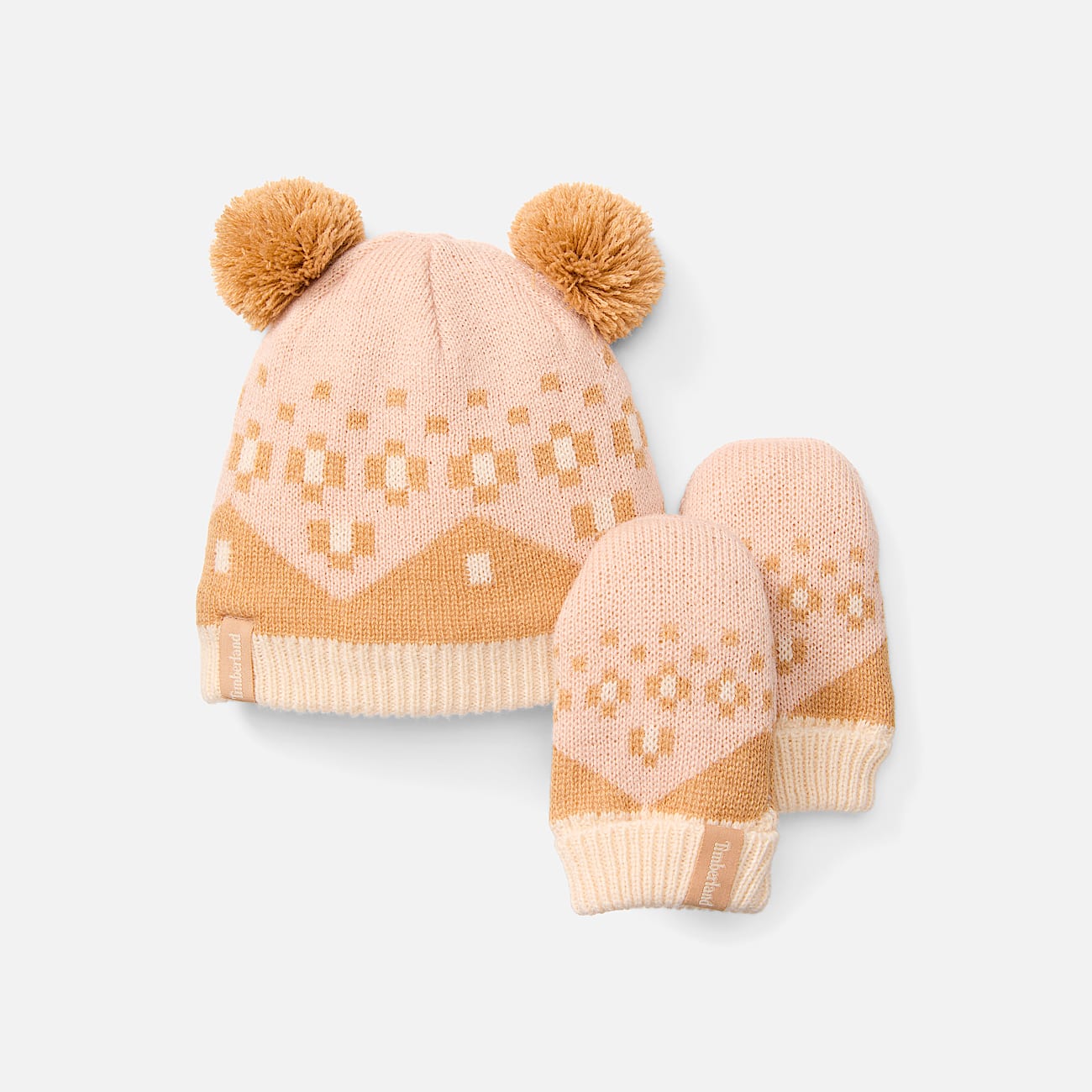 Kids Fairisle Hat  Mitten Set TBL Cameo Rose HERO