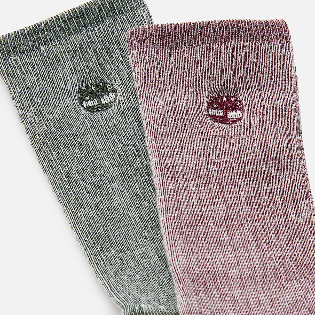 Mens Timberland 2Pack Kittery Full Cushion Boot Crew Sock TBL Burgundy ALT1