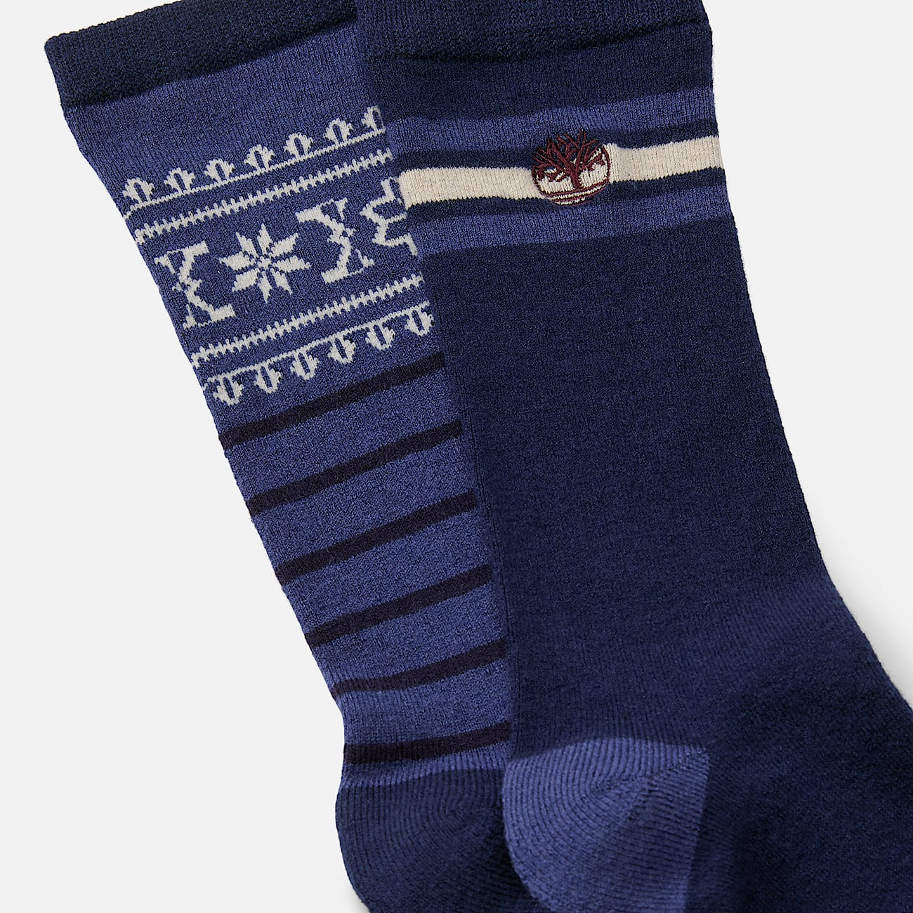 Mens Timberland 2Pack Fair Isle Crew Sock TBL Navy Heather ALT1