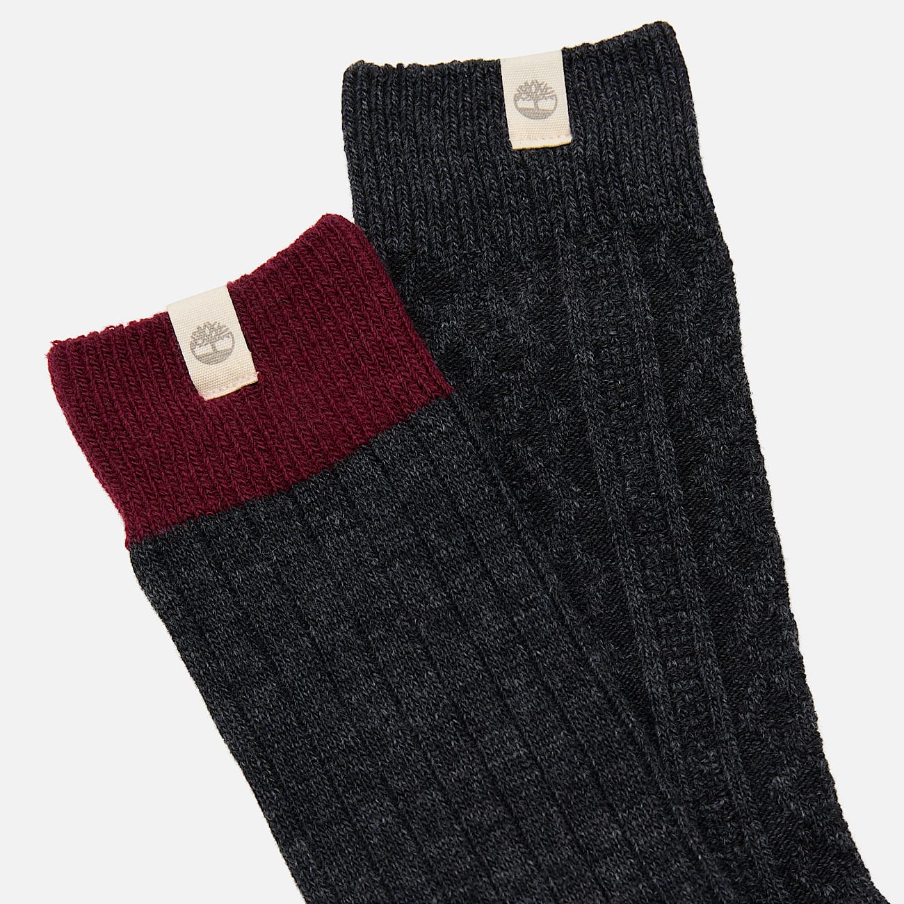 Men's Timberland® 2-Pack Cushioned Cable Knit Crew Sock