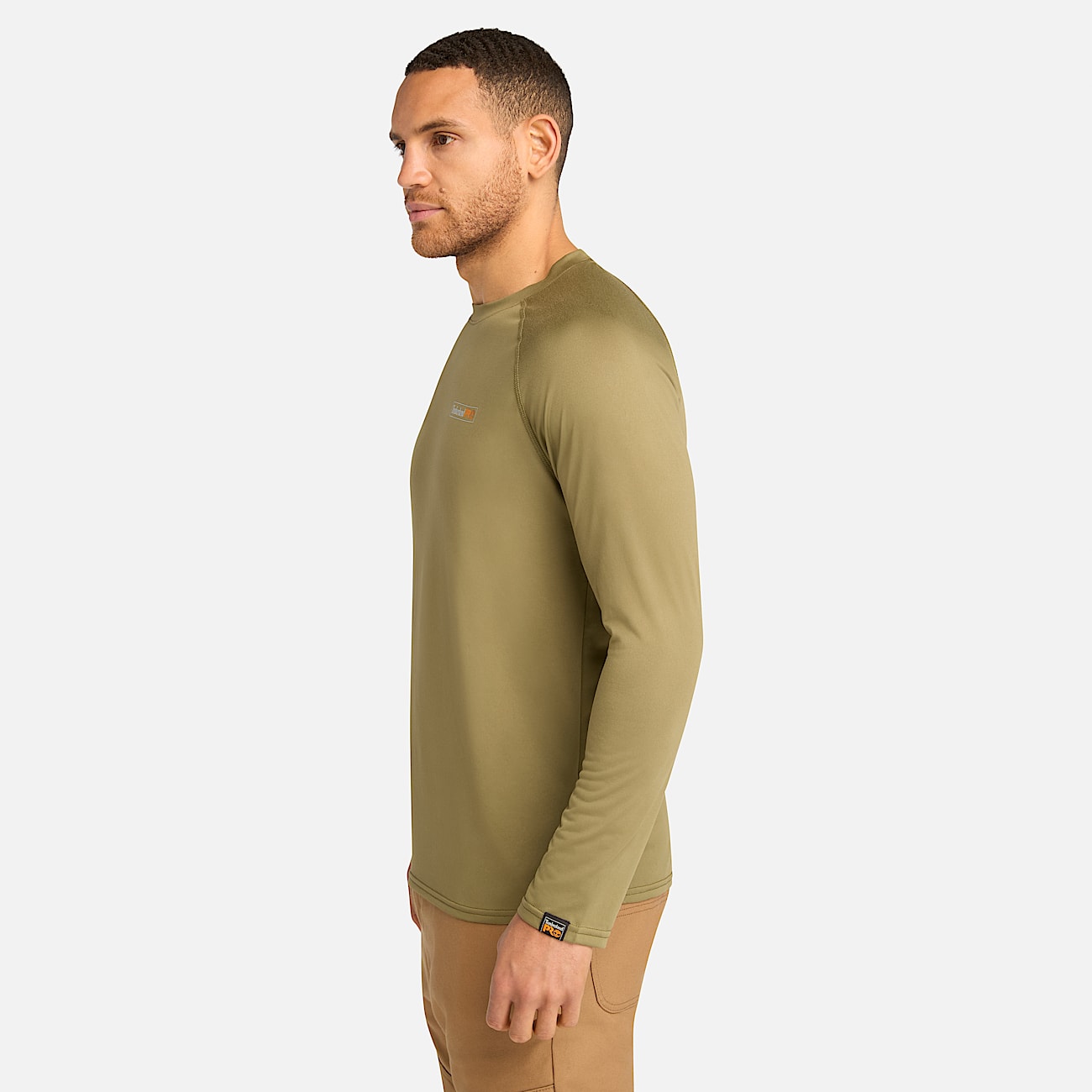 Mens Timberland PRO Wicking Good Sport LongSleeve TShirt TBL Burnt Olive ALT8