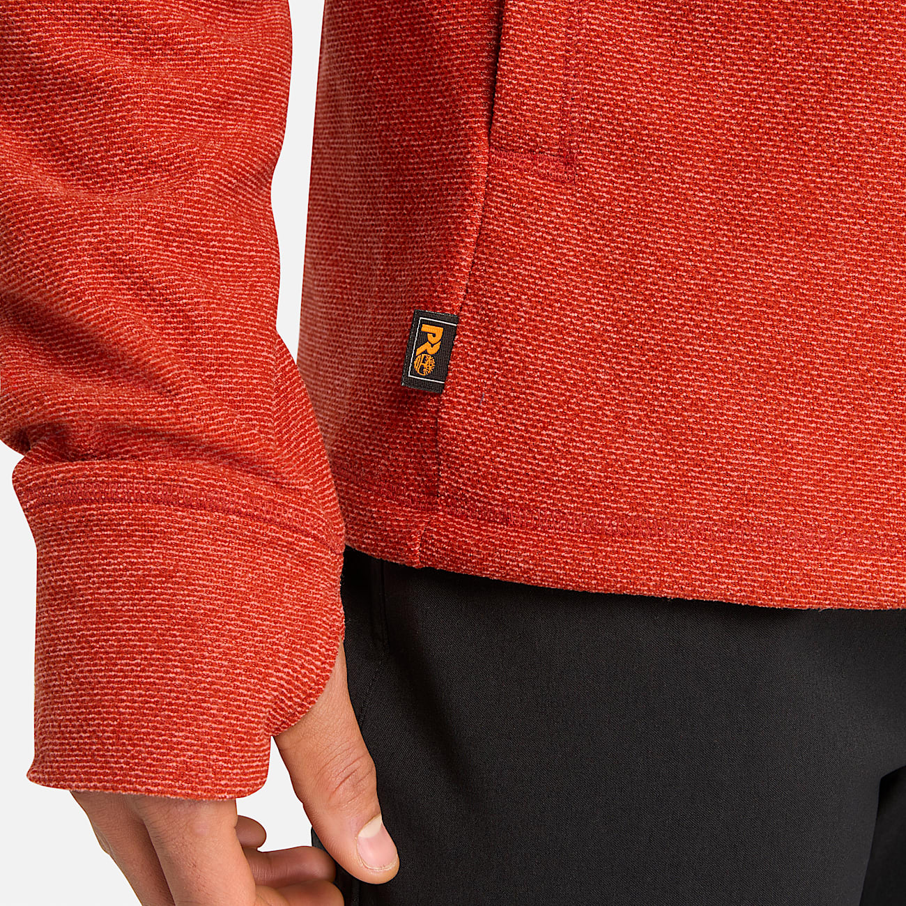 Mens Timberland PRO Irvine 14Zip Waffle Fleece Jacket TBL Cinnabar Heather ALT3