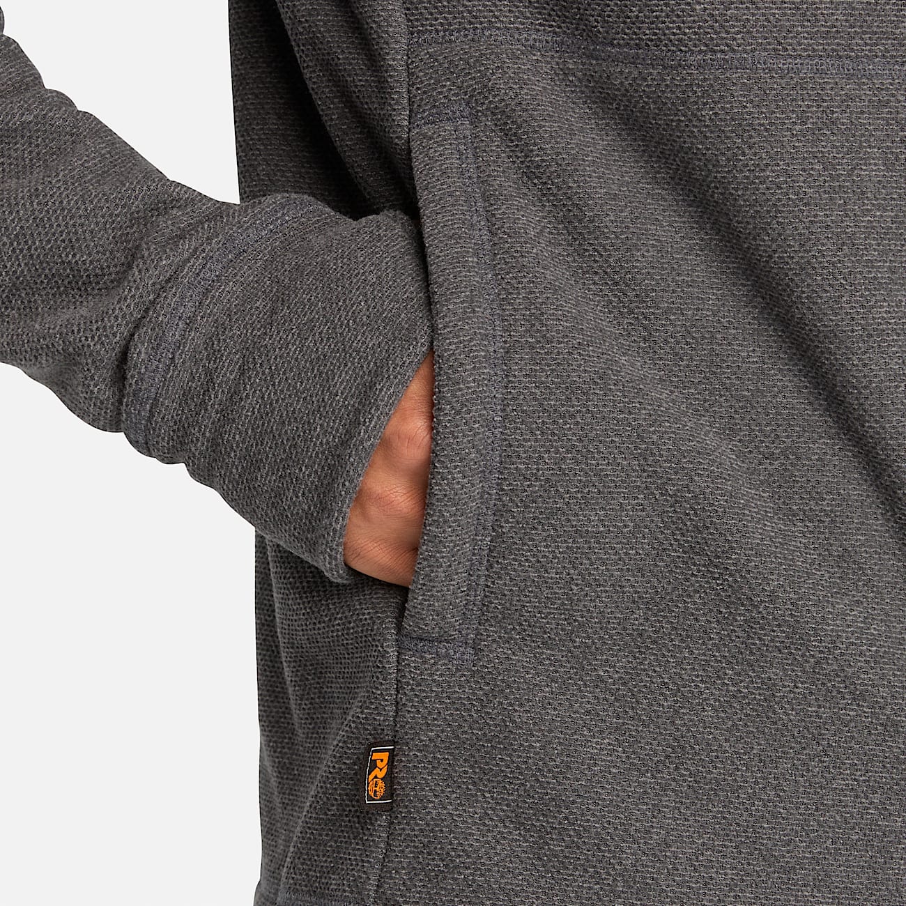 Mens Timberland PRO Irvine 14Zip Waffle Fleece Jacket TBL Asphalt Grey Heather ALT3