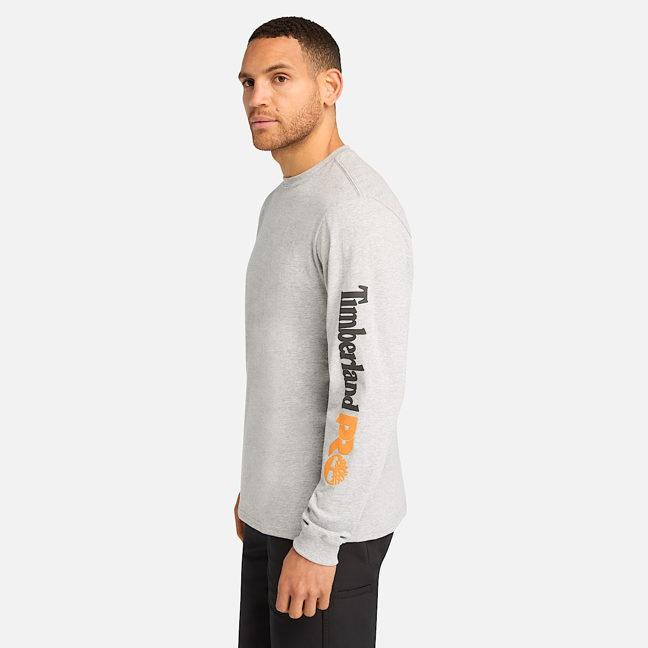 Mens Timberland PRO Core Logo LongSleeve TShirt TBL Grey Heather ALT8