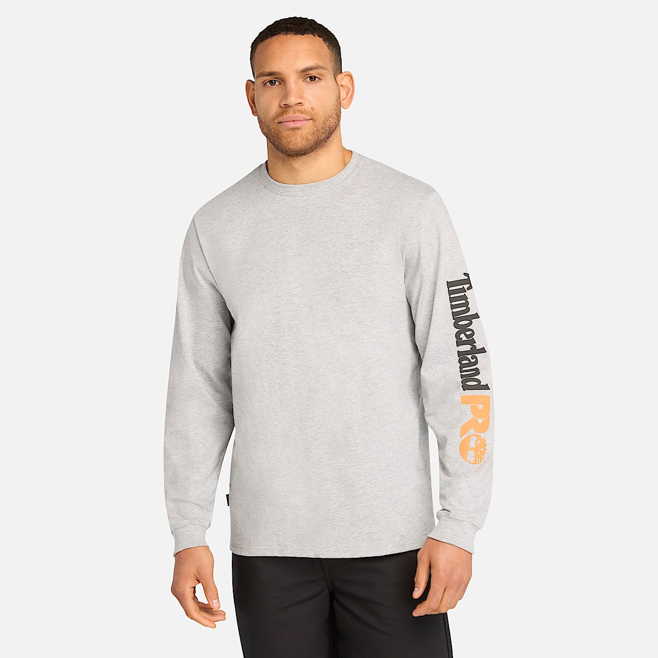 Mens Timberland PRO Core Logo LongSleeve TShirt TBL Grey Heather HERO