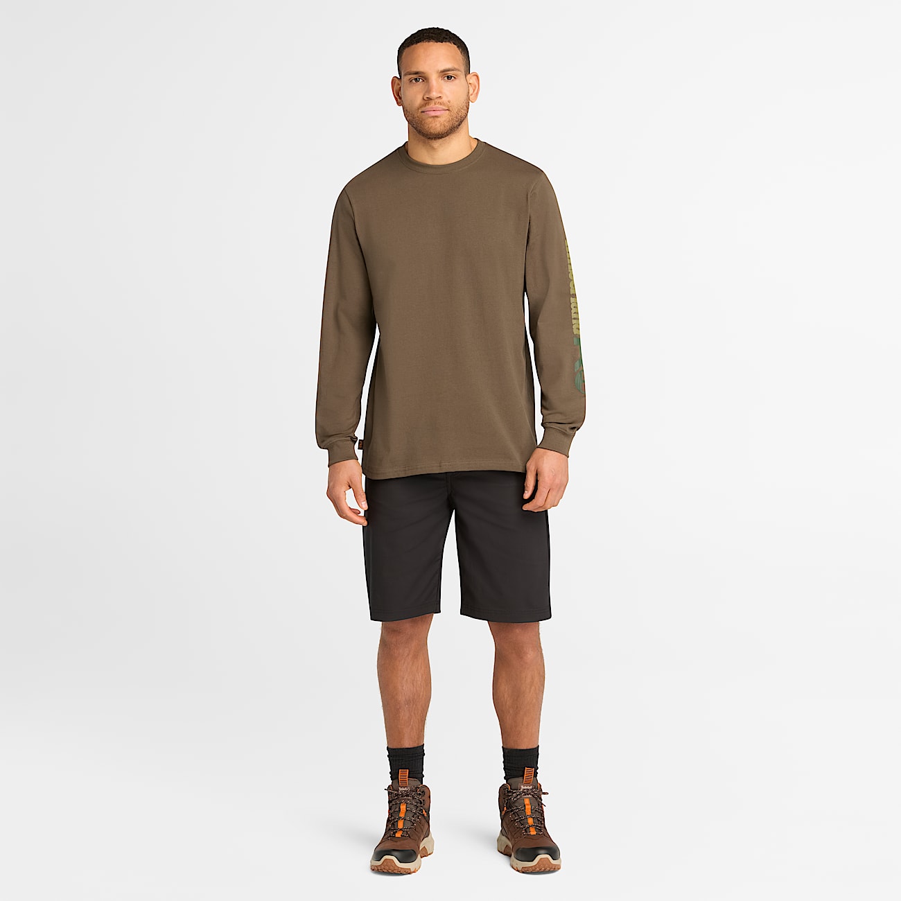 Mens Timberland PRO Core Logo LongSleeve TShirt TBL Olive Night ALT1