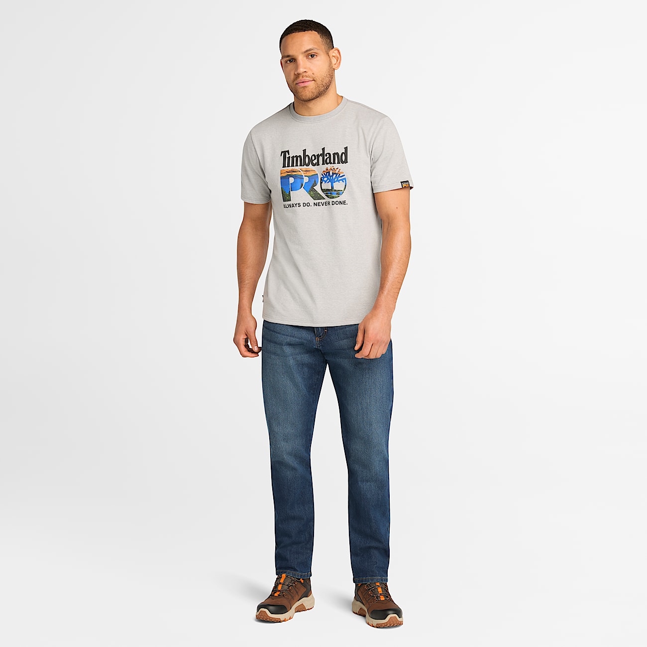 Mens Timberland PRO Core Logo TShirt TBL Medium Grey Heather ALT1