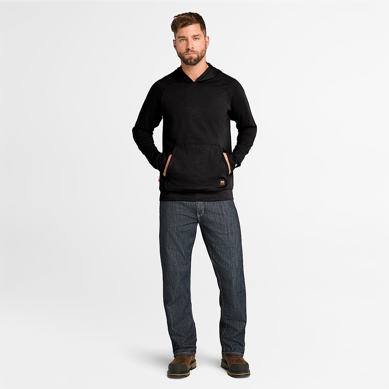 Hoodie para hombre Cotton Core Resistente al fuego TBL Negro ALT1