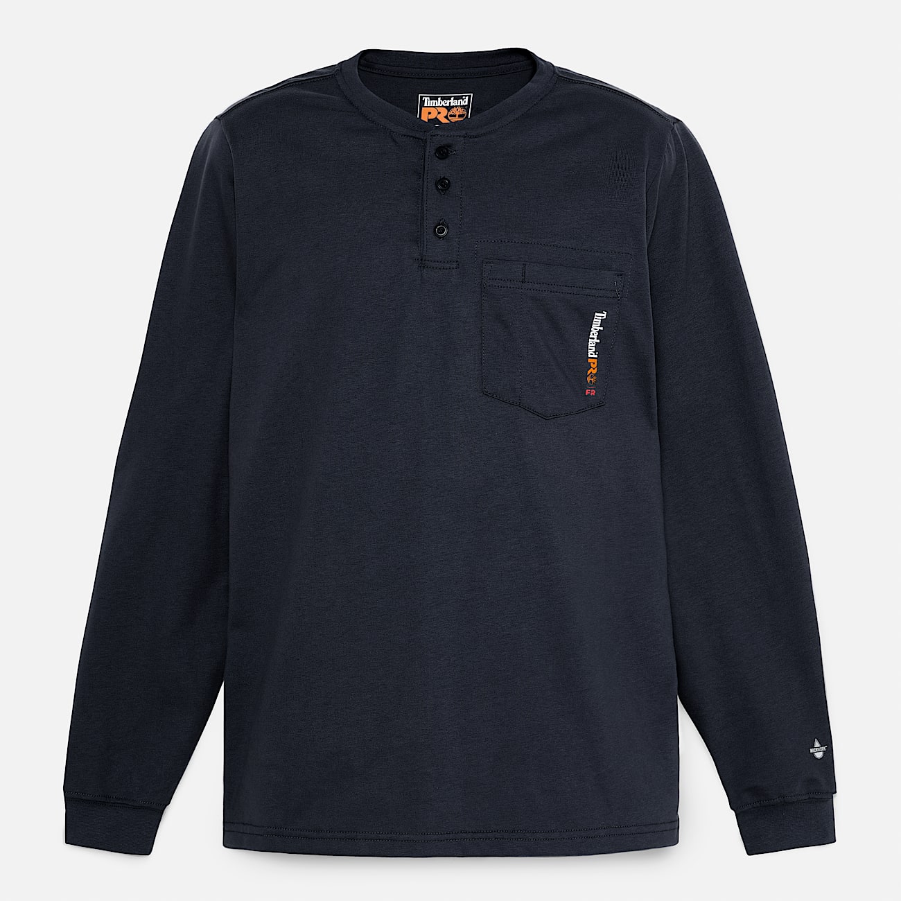 Mens Timberland PRO Cotton Core FlameResistant LongSleeve Henley TBL Navy ALT10