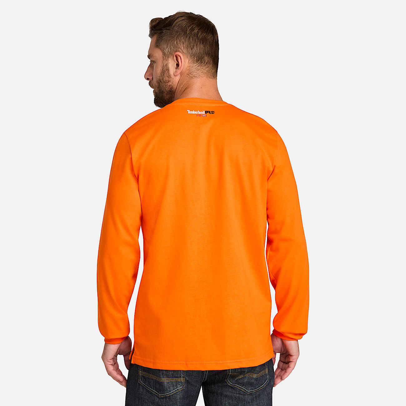 Tshirt henley manga larga para hombre resistente al fuego TBL Naranja brillante ALT9