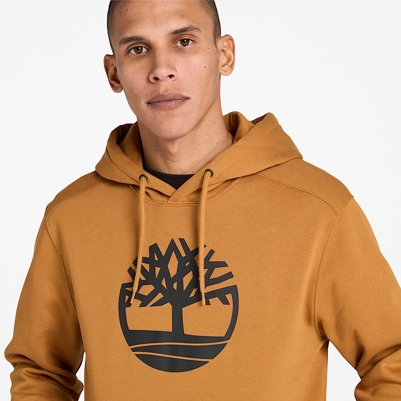 Mens Kennebec River Tree Logo Hoodie TBL WheatBlack ALT2
