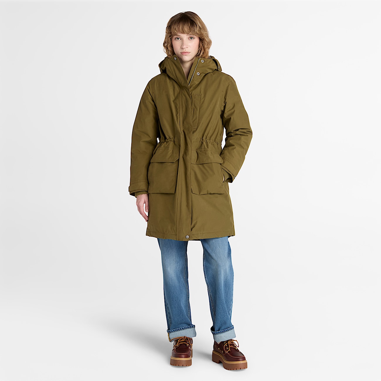 Womens Timberland Waterproof Parka TBL Dark Olive ALT1