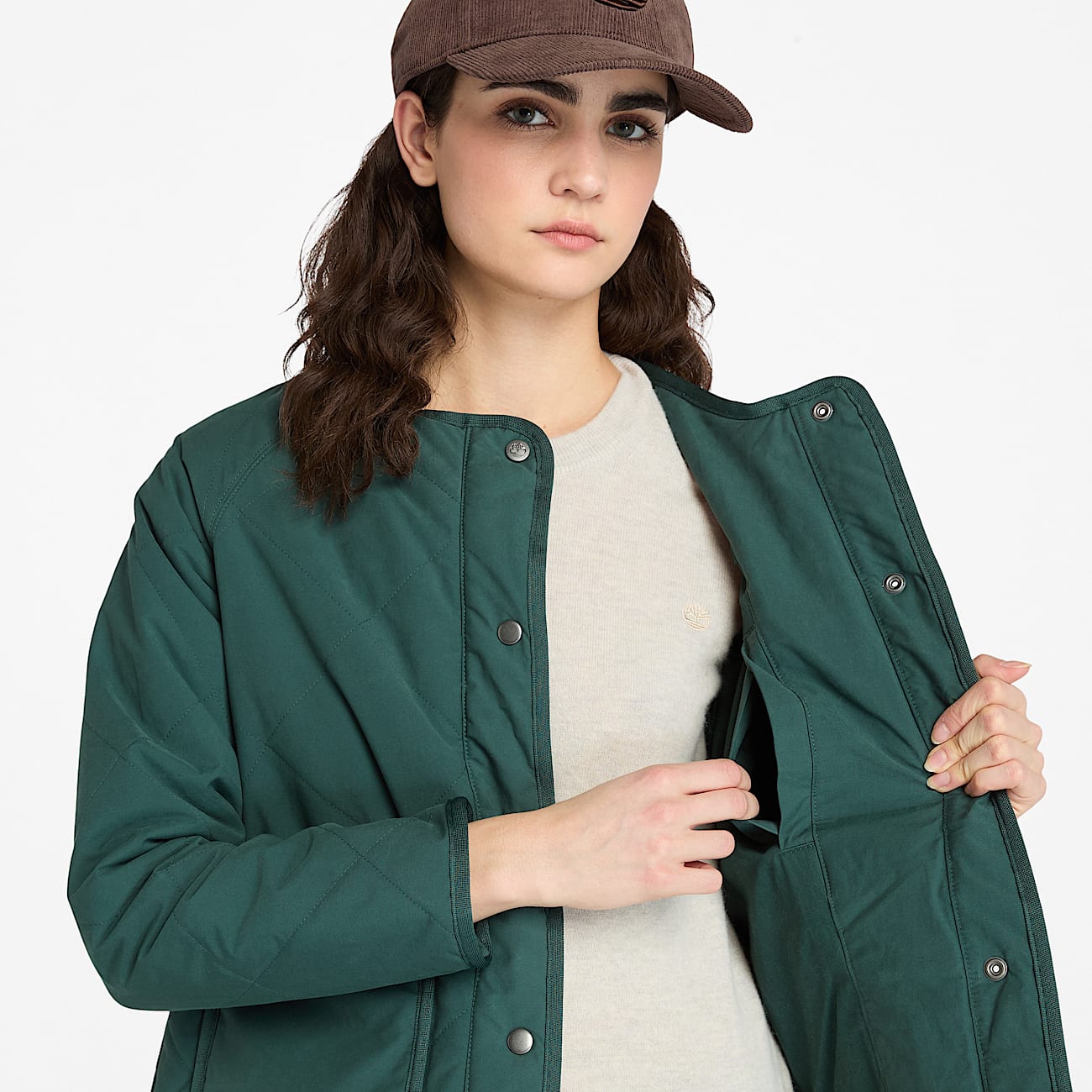 Womens Durable WaterRepellent Quilted Jacket TBL Dark Forest Green ALT3
