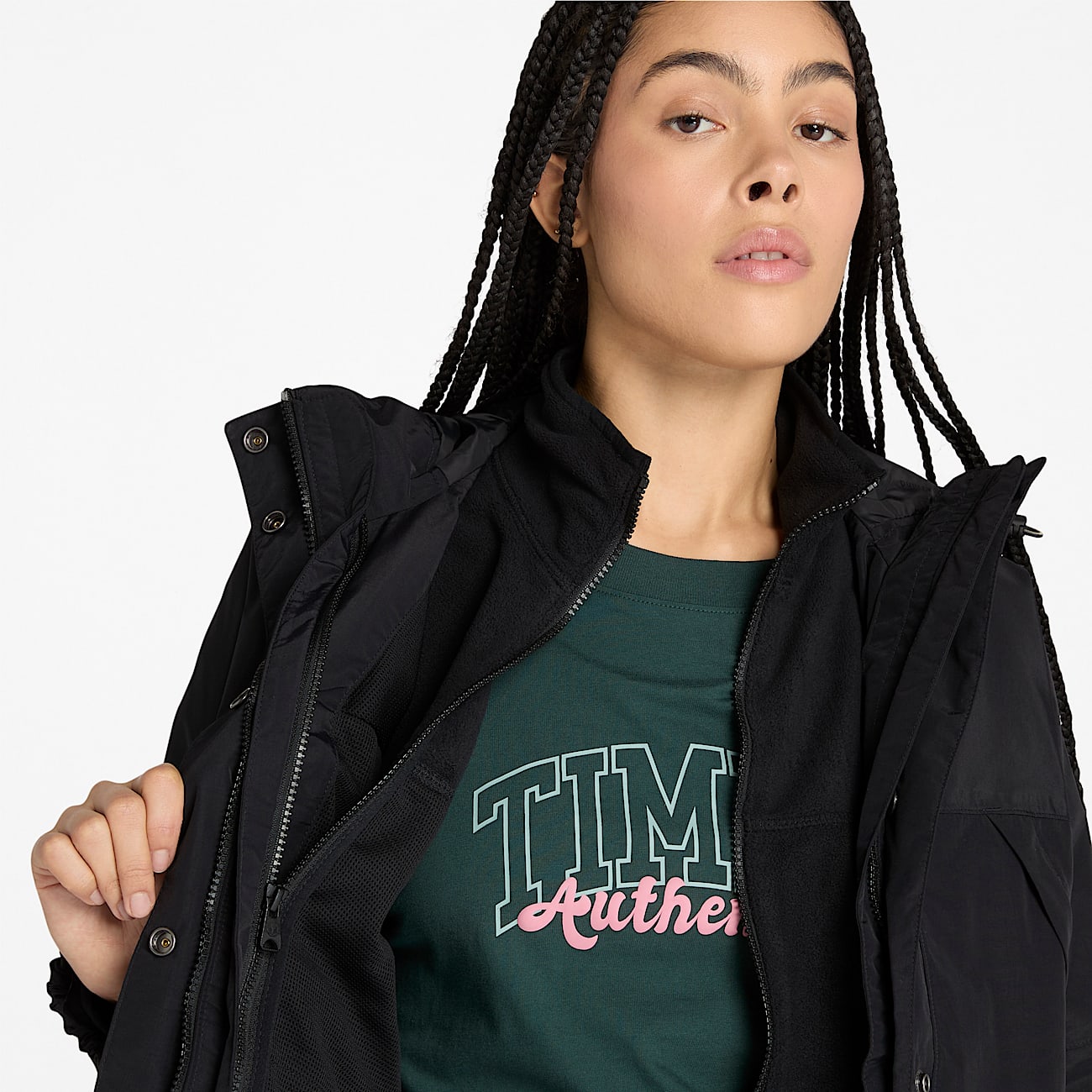 Chamarra impermeable 3 en 1 Winnick para mujer TBL Negro ALT3