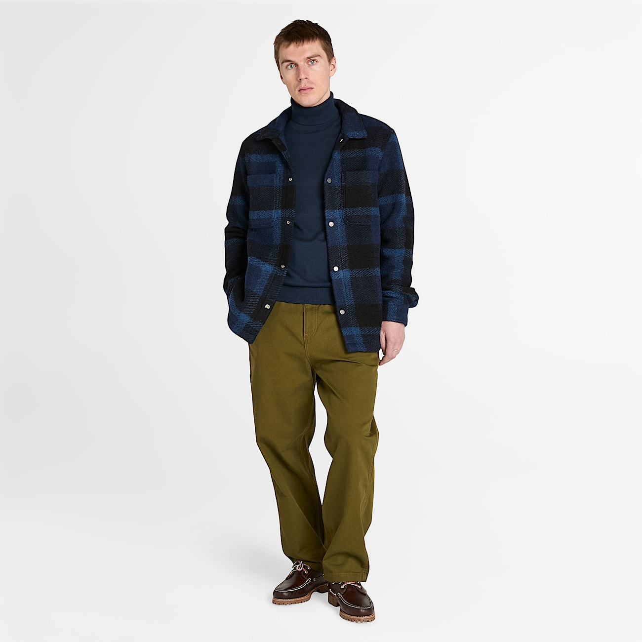 Mens Wool Blend Shacket TBL Dark Navy ALT1