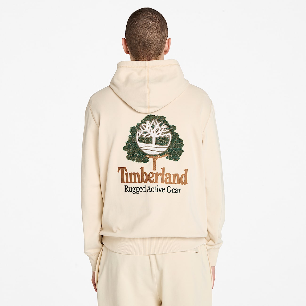Mens Tree Logo Patch Hoodie TBL Light Beige ALT9