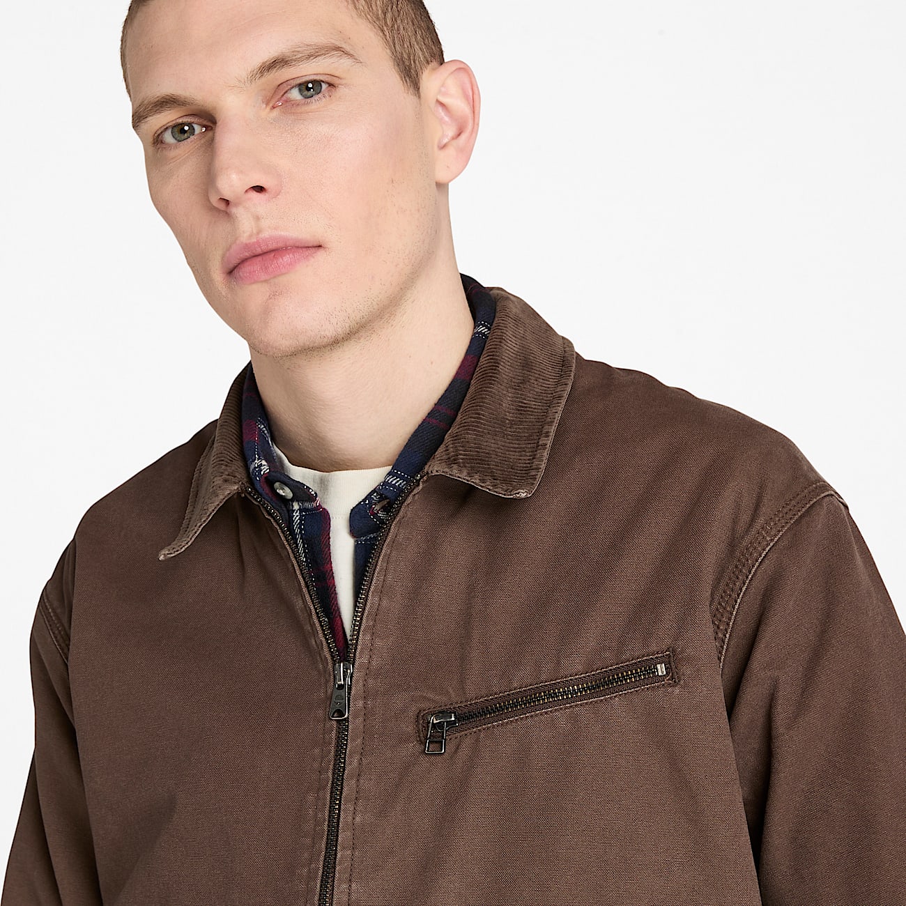Mens Strafford Washed Canvas Jacket TBL Chocolate Brown ALT3