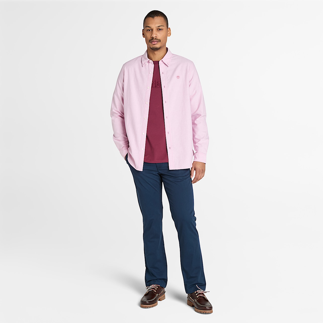 Mens Hampton ShortSleeve TShirt TBL Burgundy ALT1