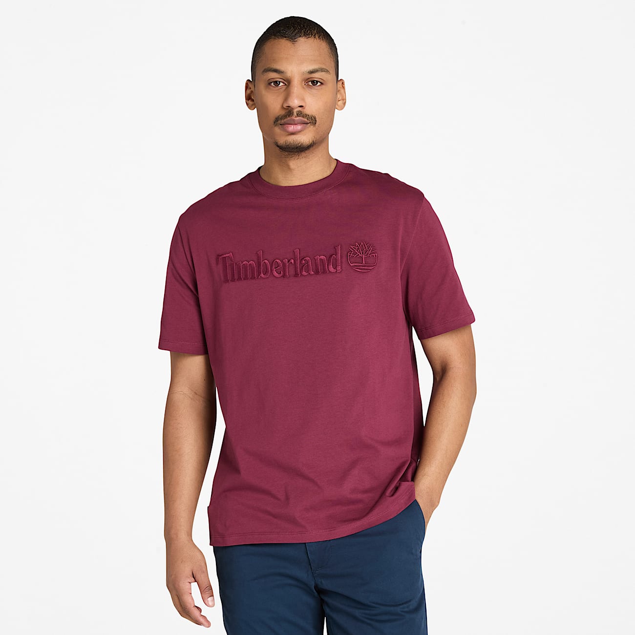 Mens Hampton ShortSleeve TShirt TBL Burgundy HERO