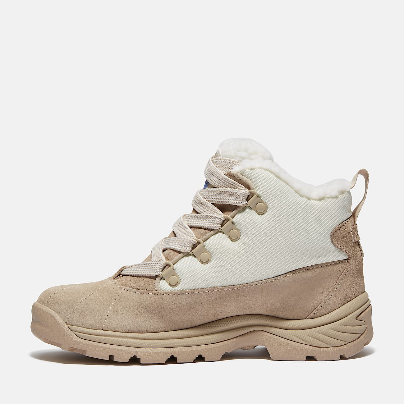 Womens White Ledge Waterproof Snow Boot TBL Light Beige Suede ALT6