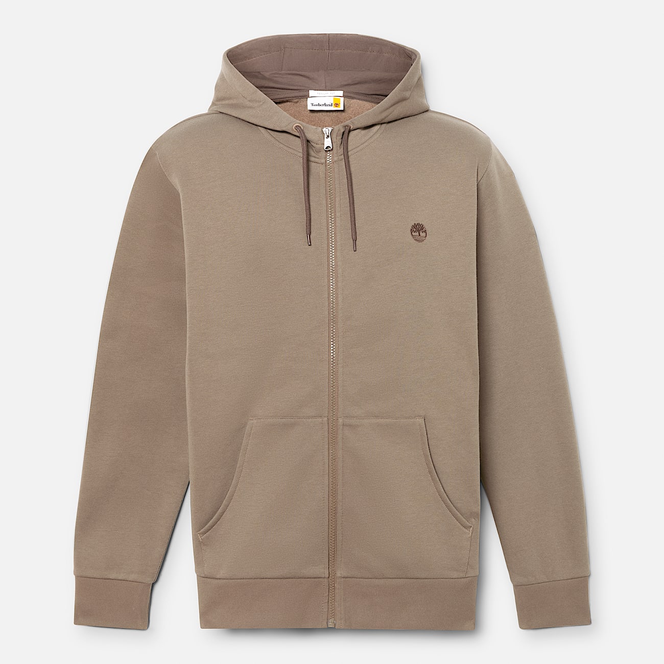 Mens Oyster River Brushed Back Zip Hoodie TBL Medium Brown ALT10