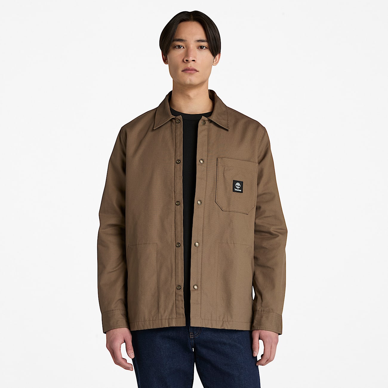 Mens Fleece Lined Overshirt TBL Chocolate Chip HERO