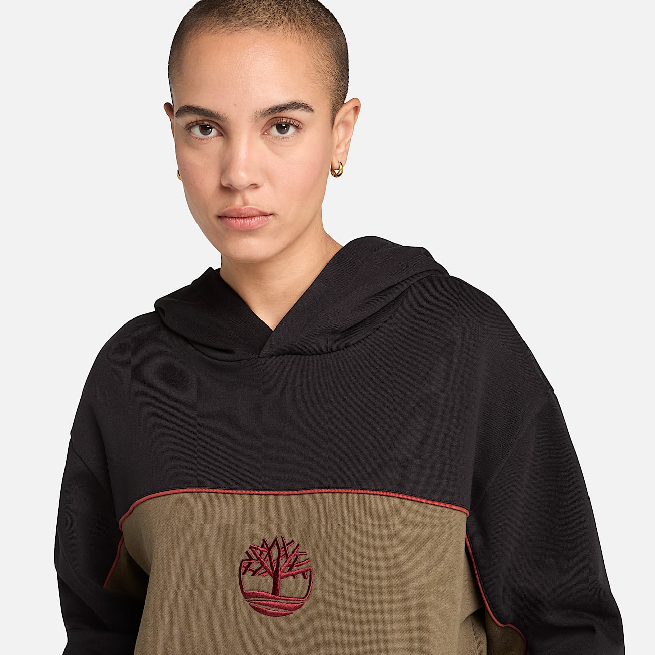 Hoodie de corte y confeccin TBL NegroVerde hoja ALT10